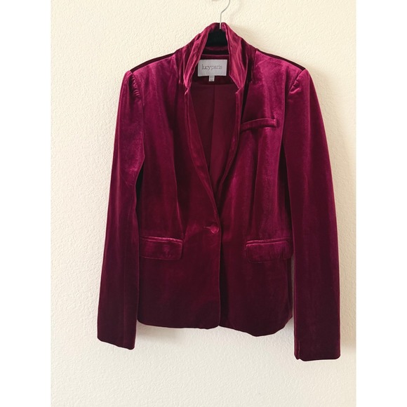 Lucy Paris Jackets & Blazers - Lucy Paris Womens Burgundy Velvet Single Button Blazer Jacket Wine Red Size M